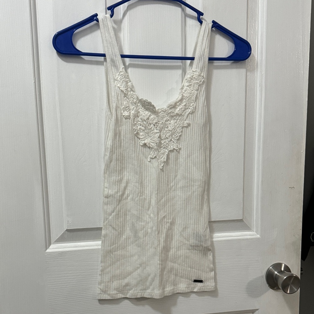 Hollister white Lace Detail Tank Top